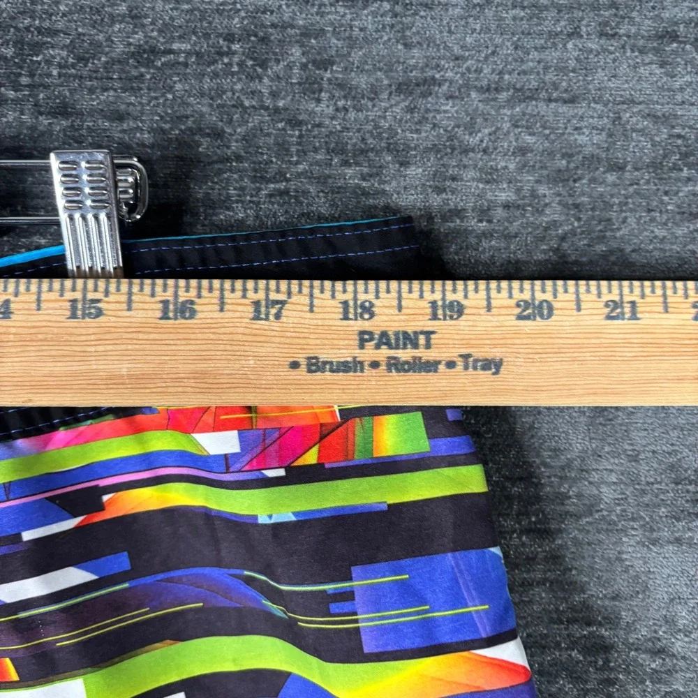 Op Ocean Pacific Mens Board Shorts Size 38 Multi Color Abstract Glitch Colorful